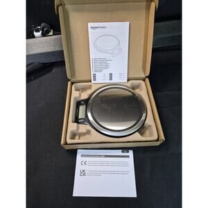 Amazon Basics Digital Kitchen Scale with LCD Display, Batteries Included - Black